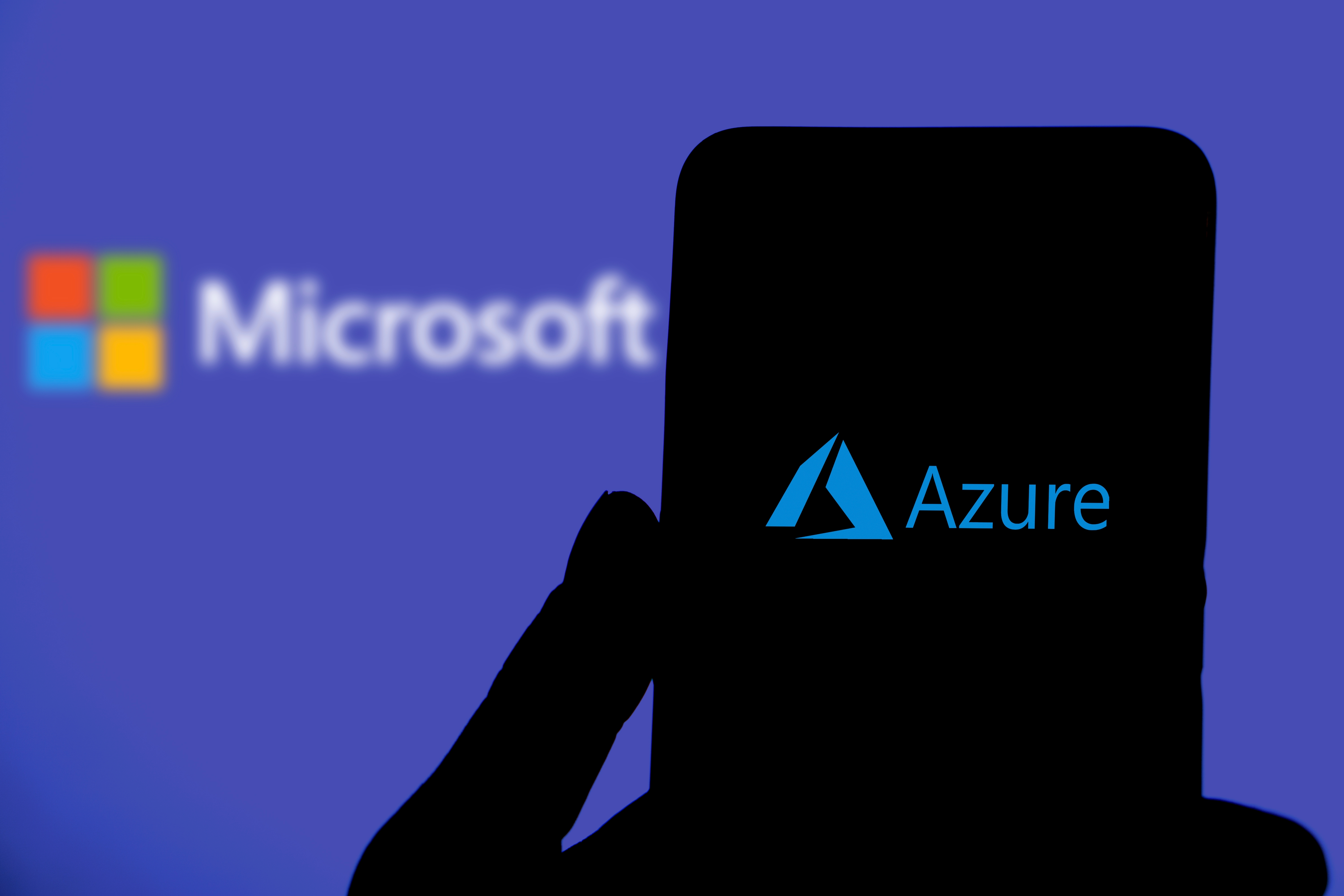 Smart phone with the Microsoft Azure logo