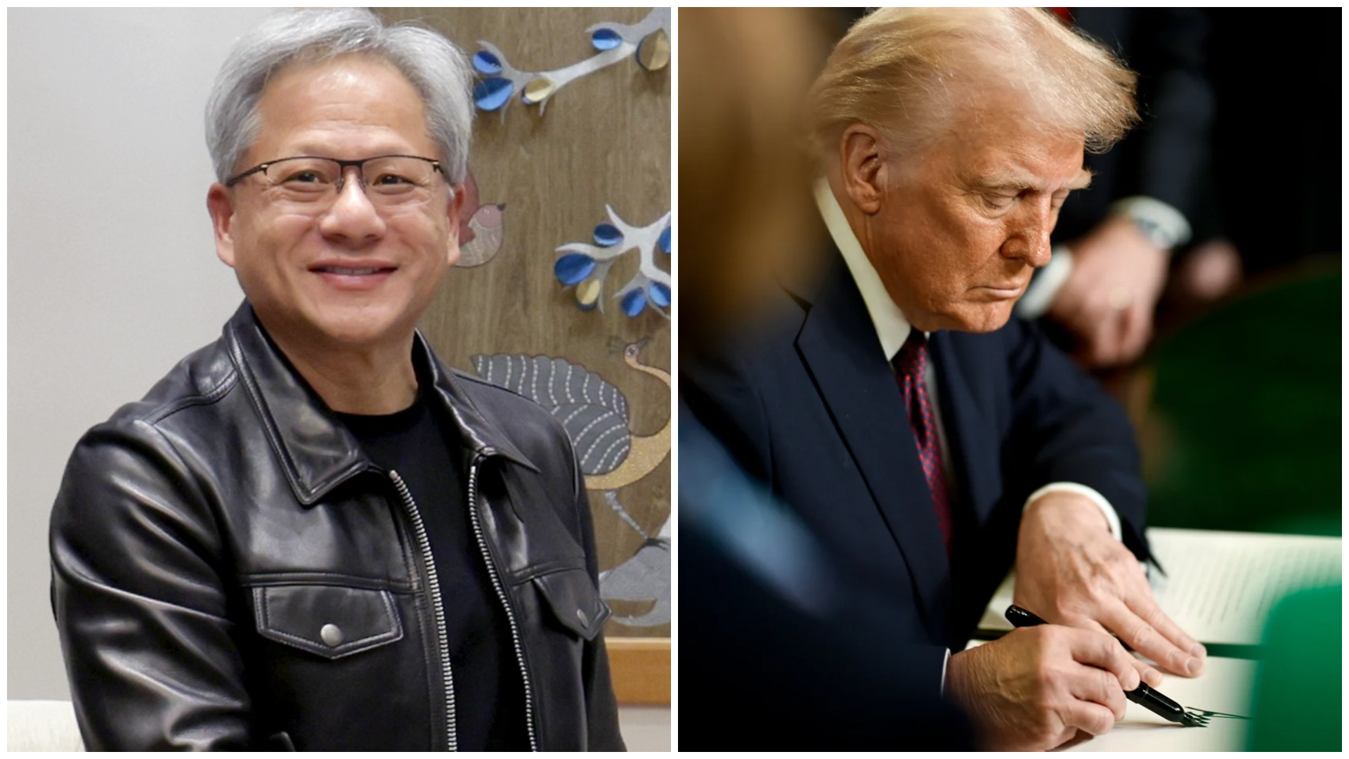 President Donald Trump with Nvidia CEO Jensen Huang