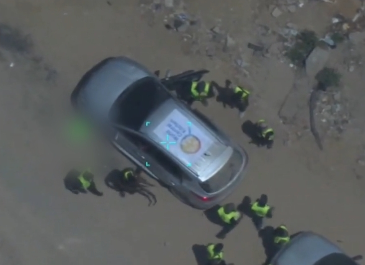 Terrorists disguised as aid workers.