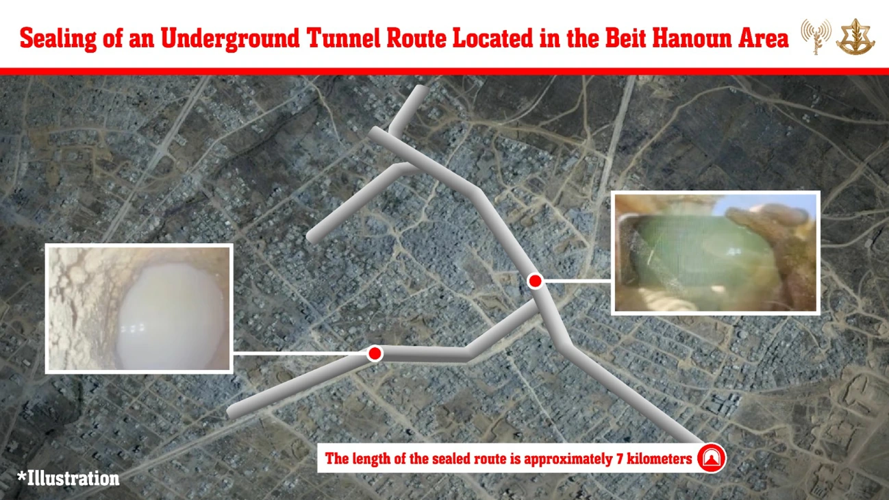 Contours of the Beit Hanoun tunnel.
