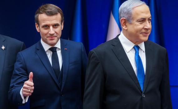 Netanyahu and Macron.