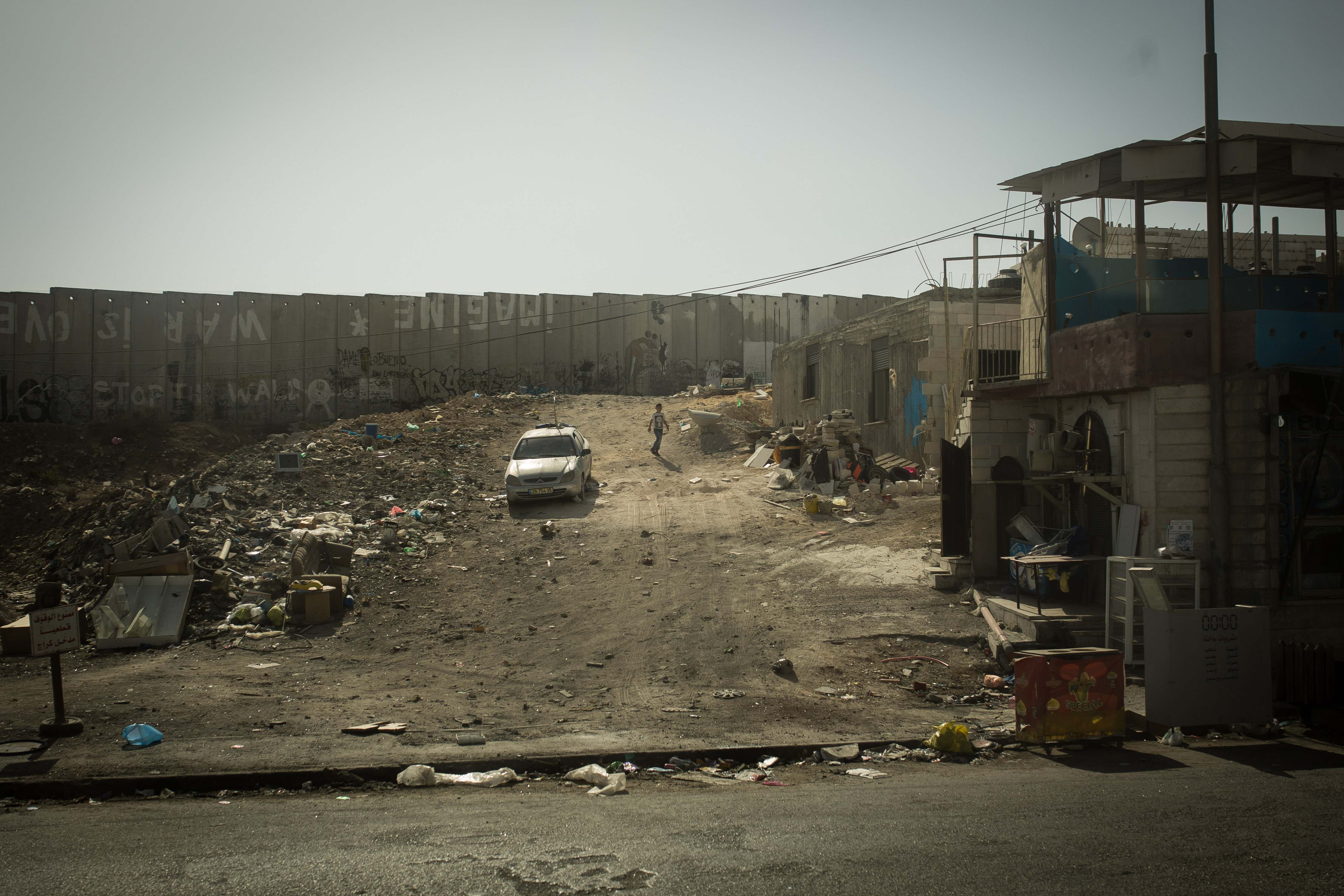 Child near security checkpoint in Judea and Samaria