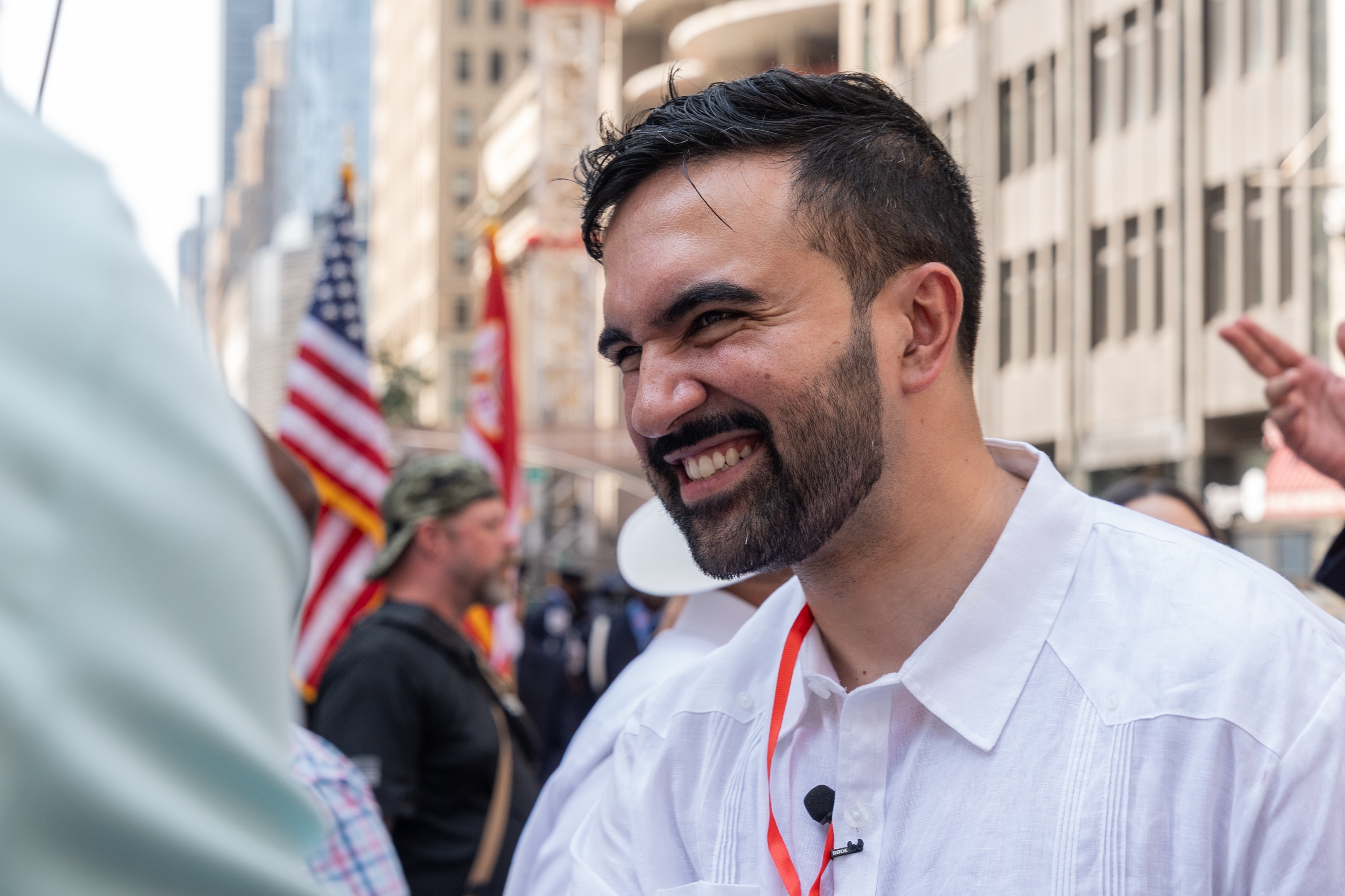 Democratic Party Mayoral candidate and front runner Zohran Mamdani participates in 43rd Annual Dominican Day Parade on 6th Avenue in Manhattan, New York, NY on August 10, 2025.