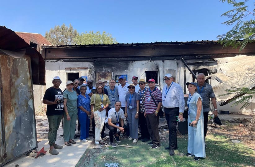 Delegation to Israel to fight anti-Israel narratives visit sites of October 7 attack