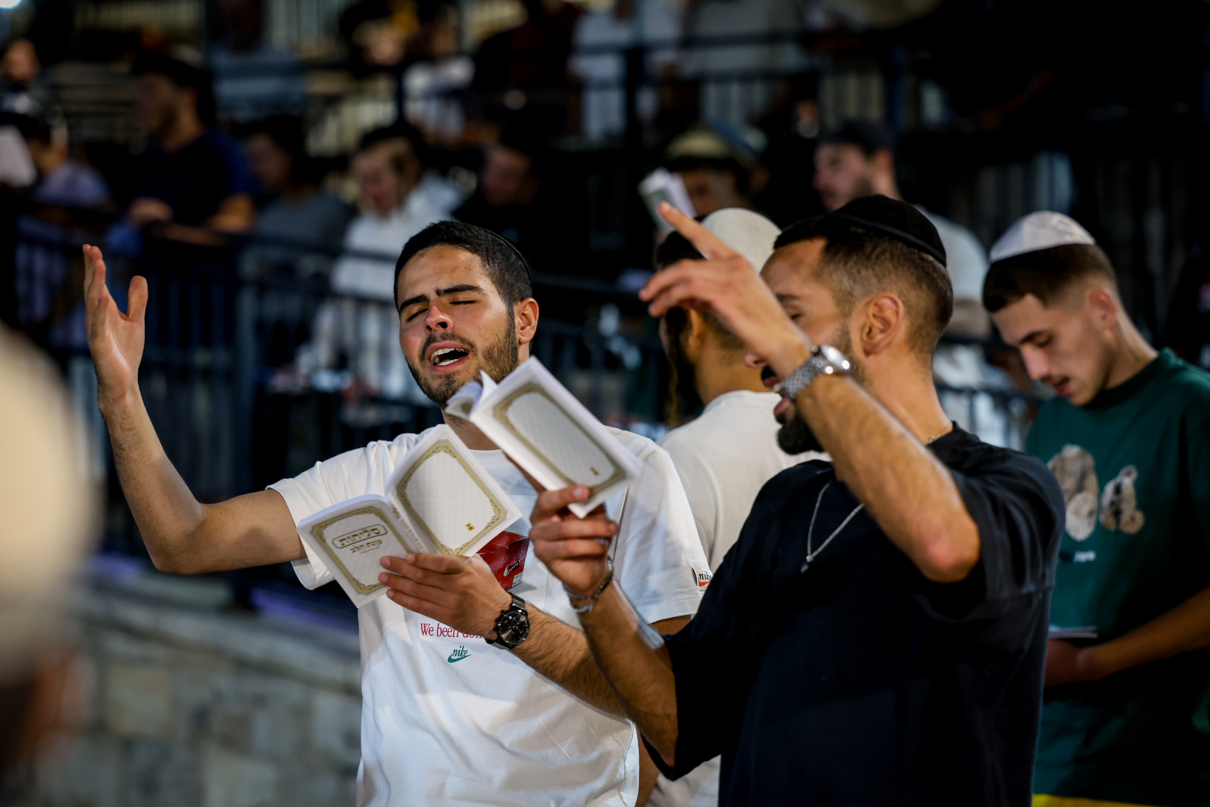 Jews pray for forgivness (Selichot), in Meron, northern Israel on August 22, 2023,