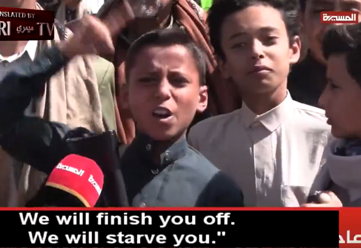 Houthi child express his hate
