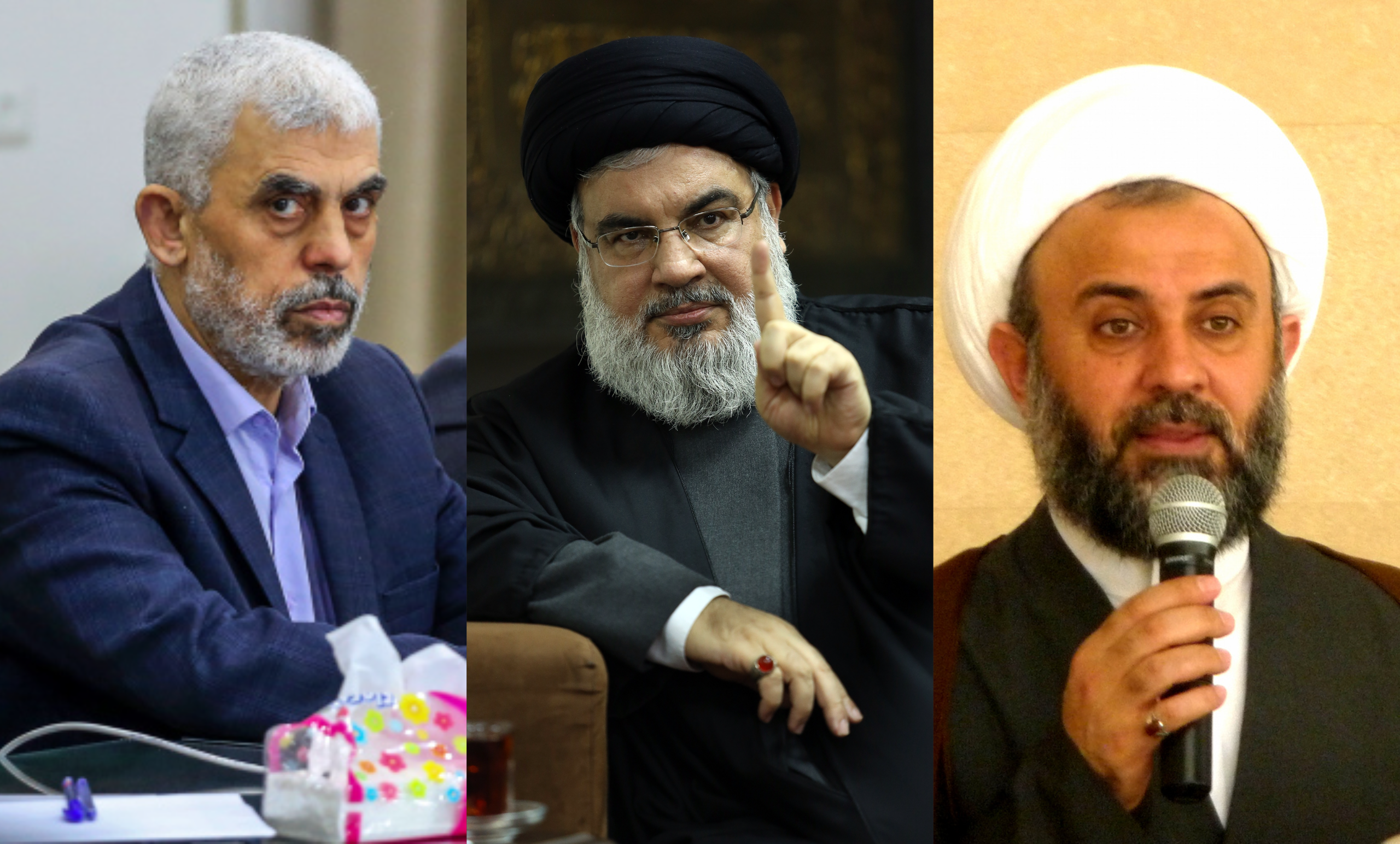 Yahya Sinwar &  Hassan Nasrallah & Nabil Qaouk