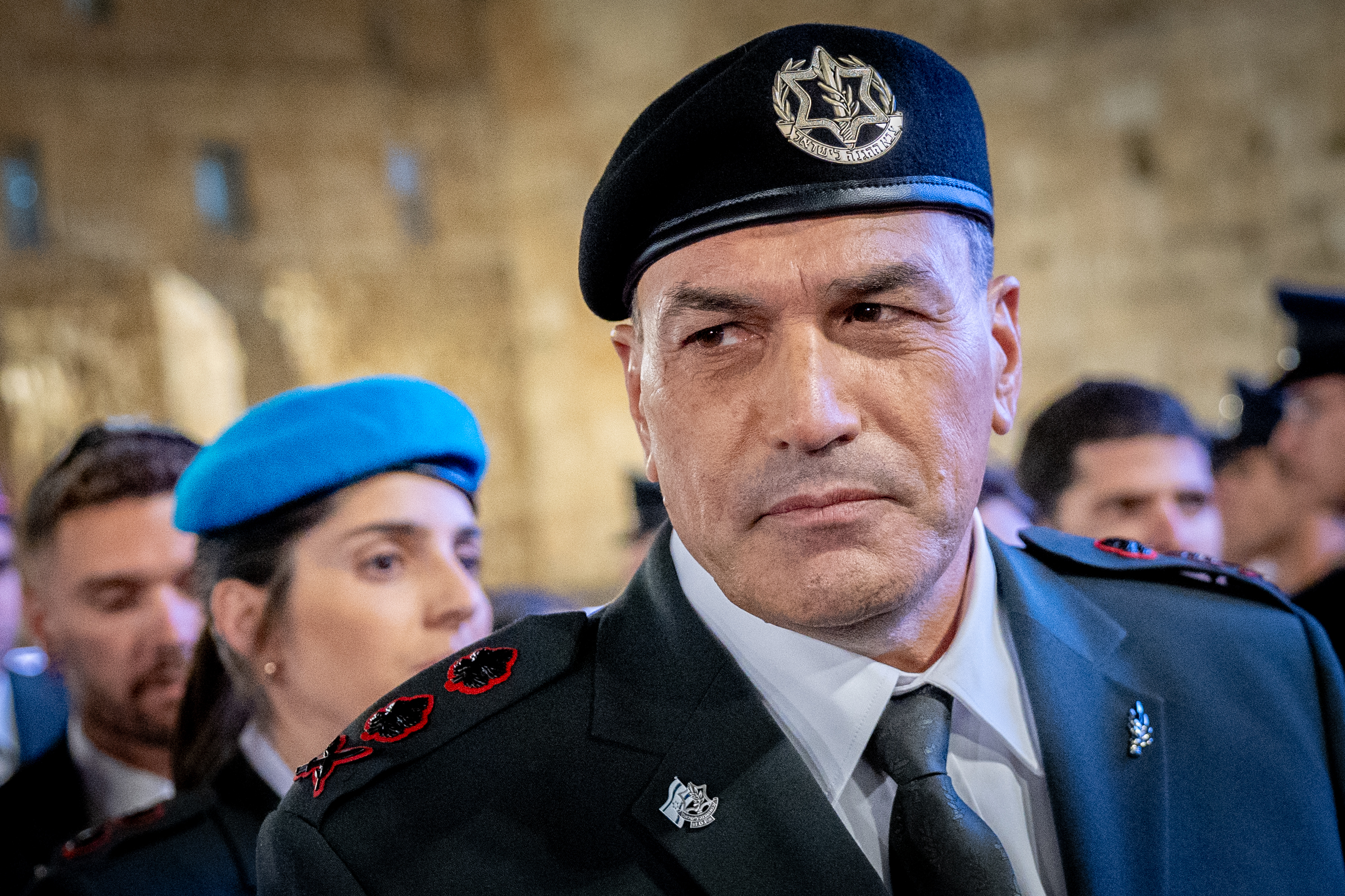 IDF Chief of Staff Eyal Zamir attends a Memorial Day ceremony at the Western Wall, Judaism's holiest site, in Jerusalem's Old City, April 29, 2025
