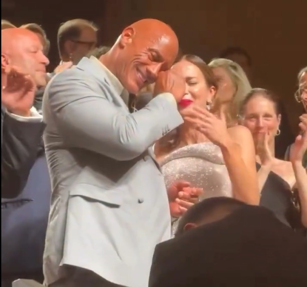 Dwayne "The Rock" Johnson in tears at Venice
