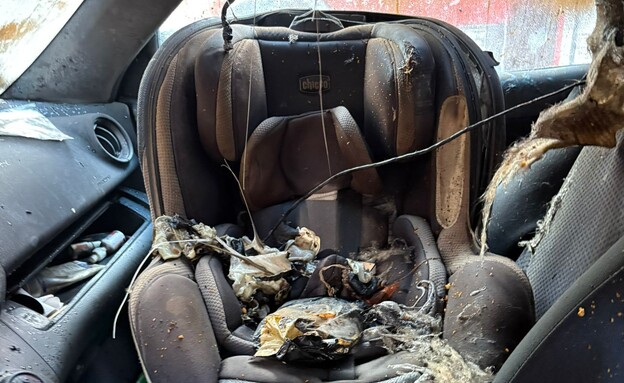 The reservists car that was burned