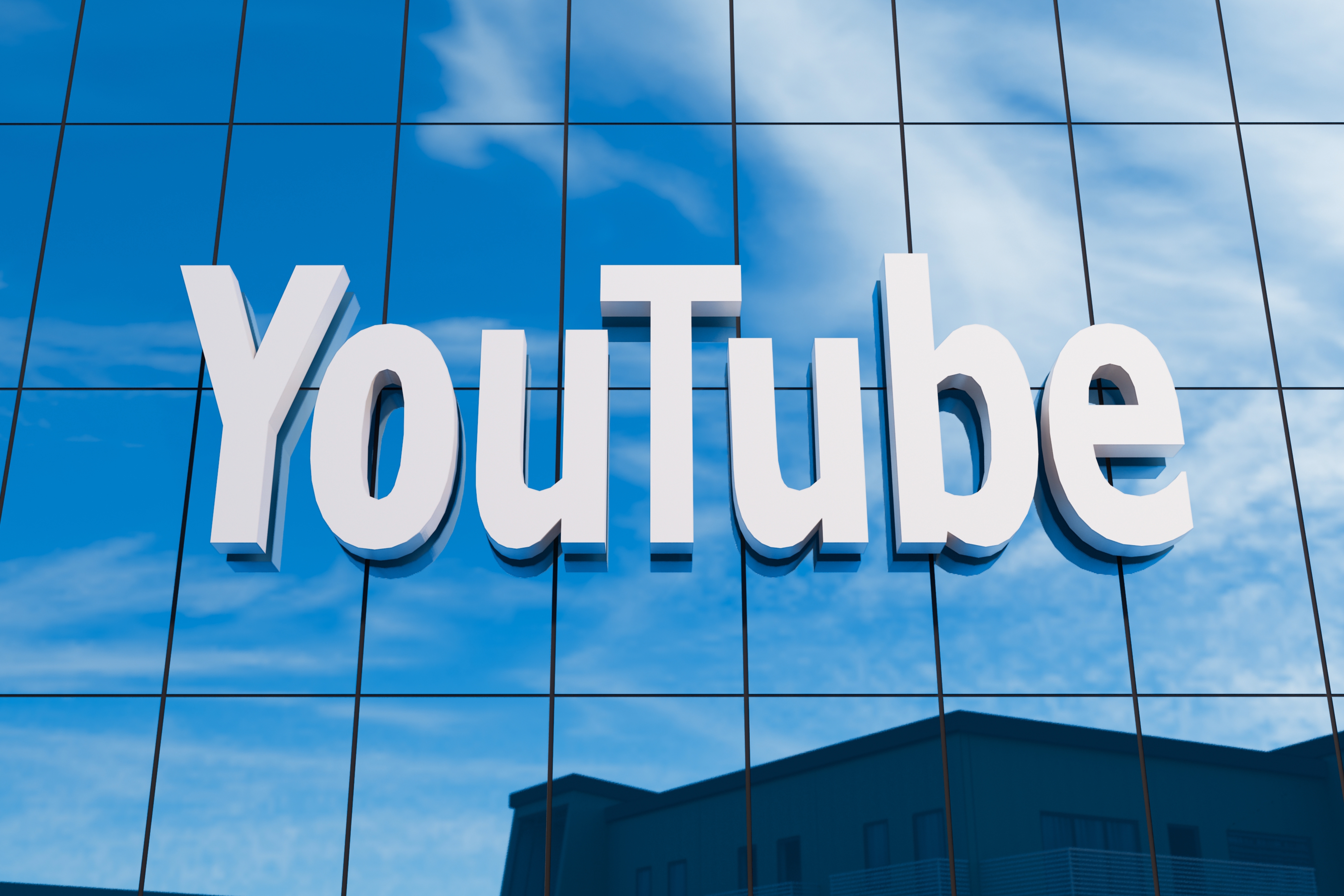 YouTube logo on the facade of its India HQ