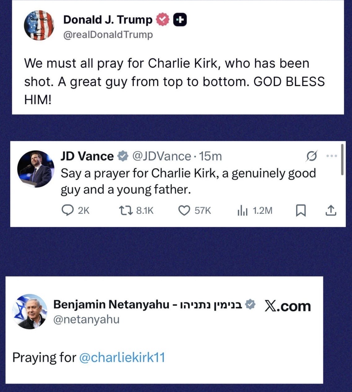 "Vile and Despicable": Global Leaders React to the Deadly Shooting of Charlie Kirk