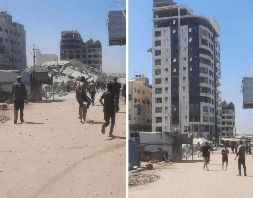 Before and after IDF blows up Hamas towers in Gaza City