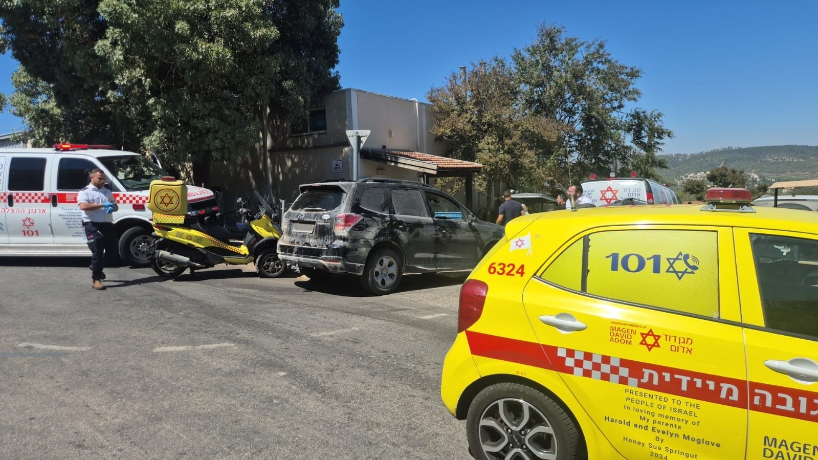 Scene of the stabbing attack, Kibbutz Tzuba, 12 September 2025