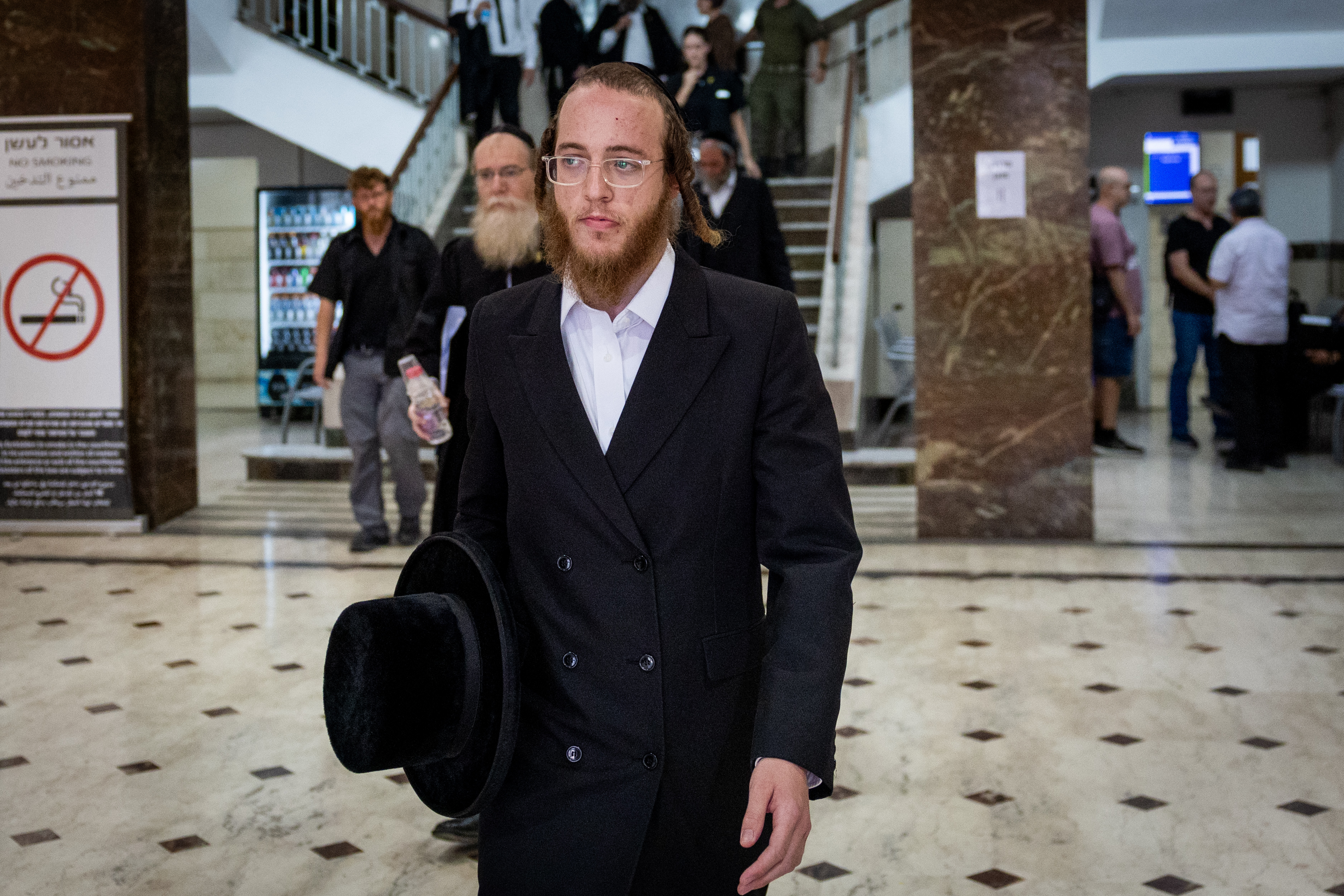 Elimelech Stern, indicted for contact with a foreign agent, seen after a court hearing at the Jerusalem District Court, September 14, 2025.