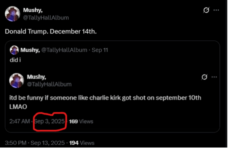 FBI: Chilling Posts Predicted Charlie Kirk's Assassination