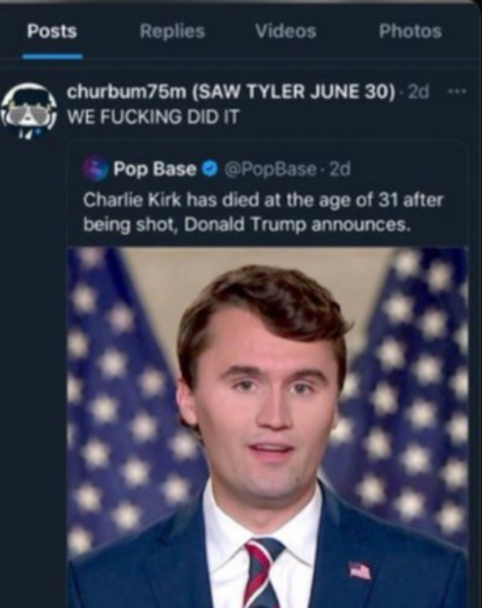 FBI: Chilling Posts Predicted Charlie Kirk's Assassination