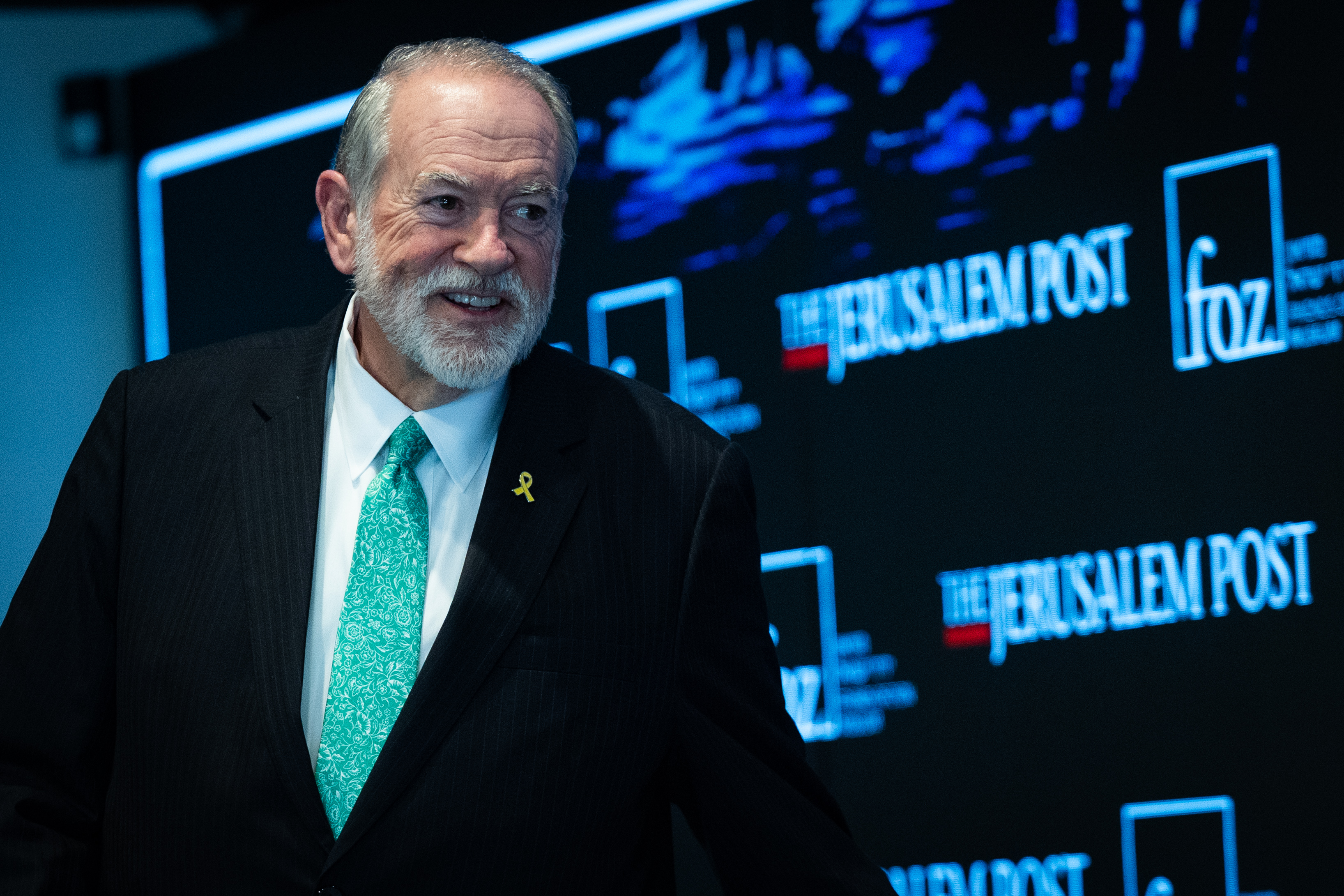 US Ambassador to Israel Mike Huckabee attends the Jerusalem Post Conference, held in Jerusalem, September 16, 2025.