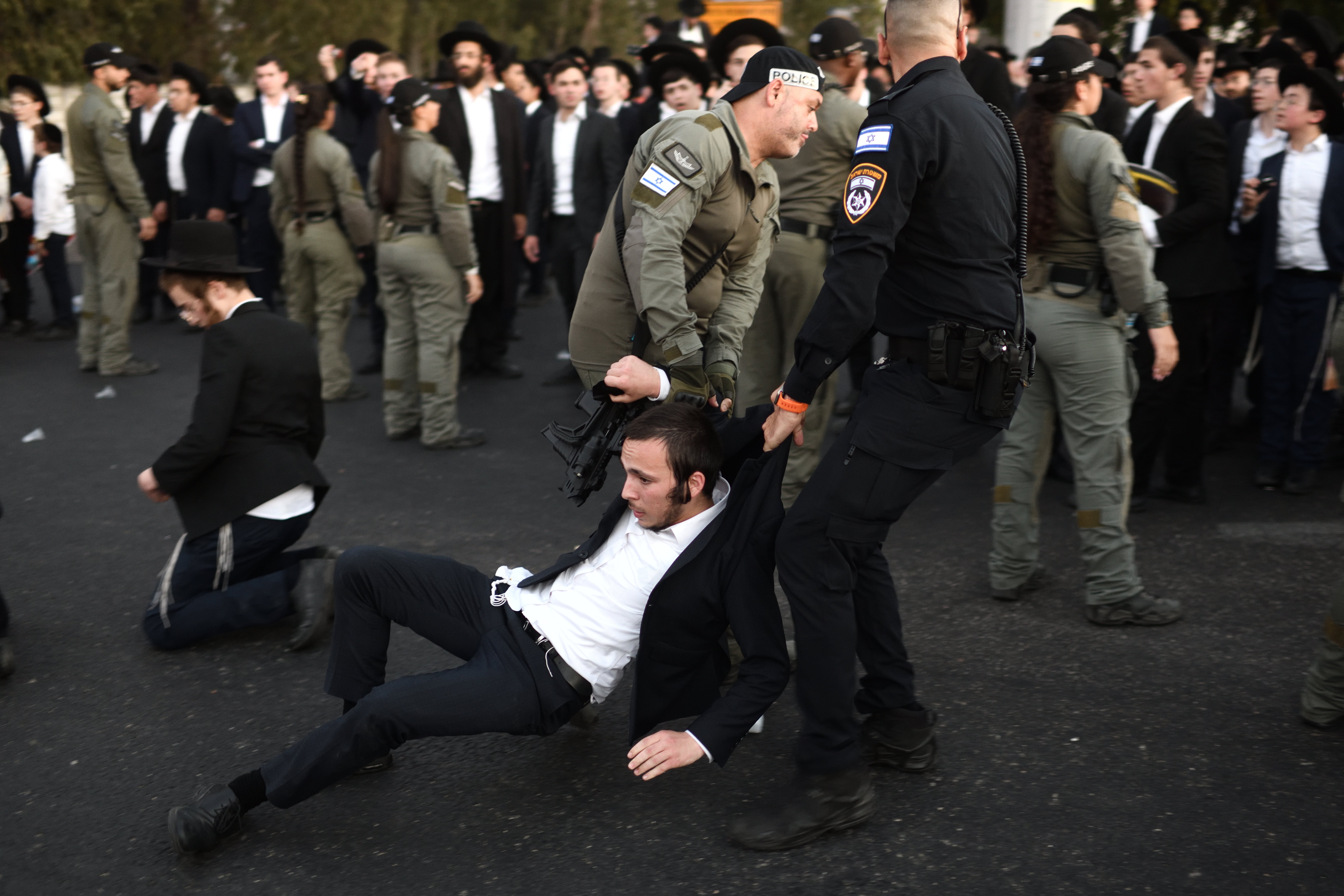 Haredim on protest