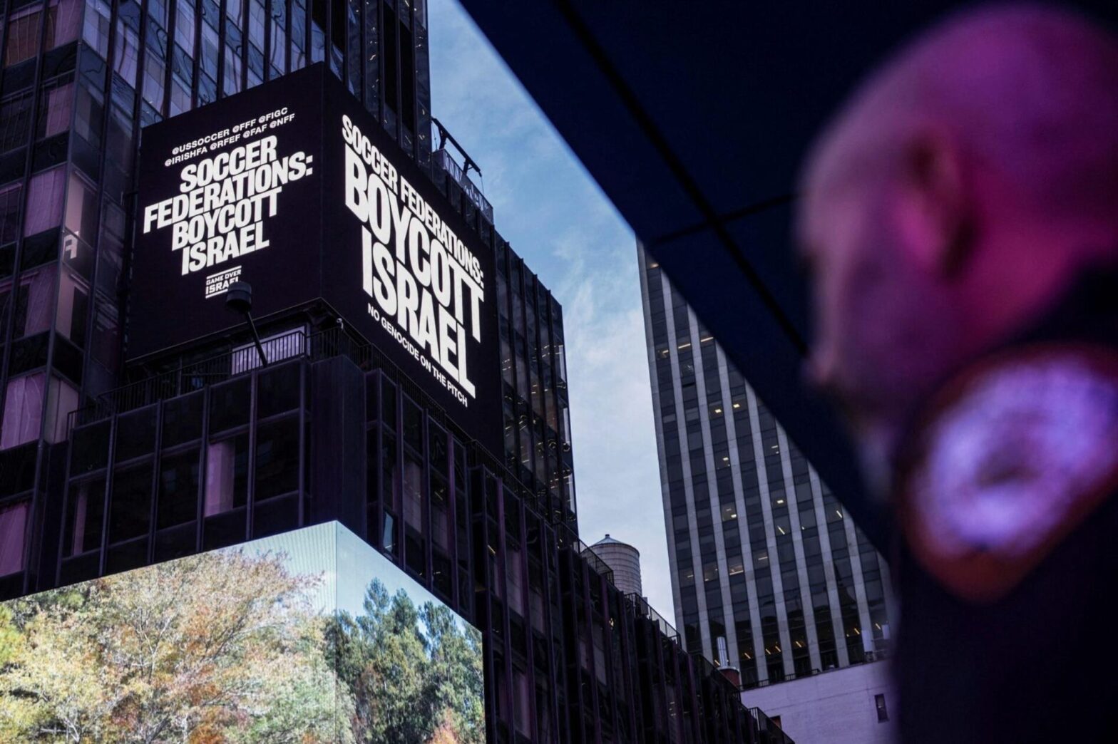 Anti-Israel Billboard Campaign Targets Times Square Ahead of World Cup