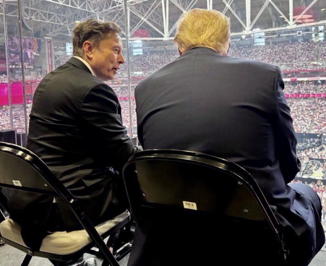 Musk and Trump Reunite - Shake Hands side-by-side at Kirk Memorial
