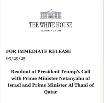 Netanyahu Apologizes to Qatar for Sovereignty Breach in Doha Strike 