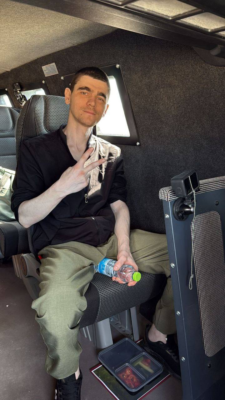 Maxim Herkin en route to hospital