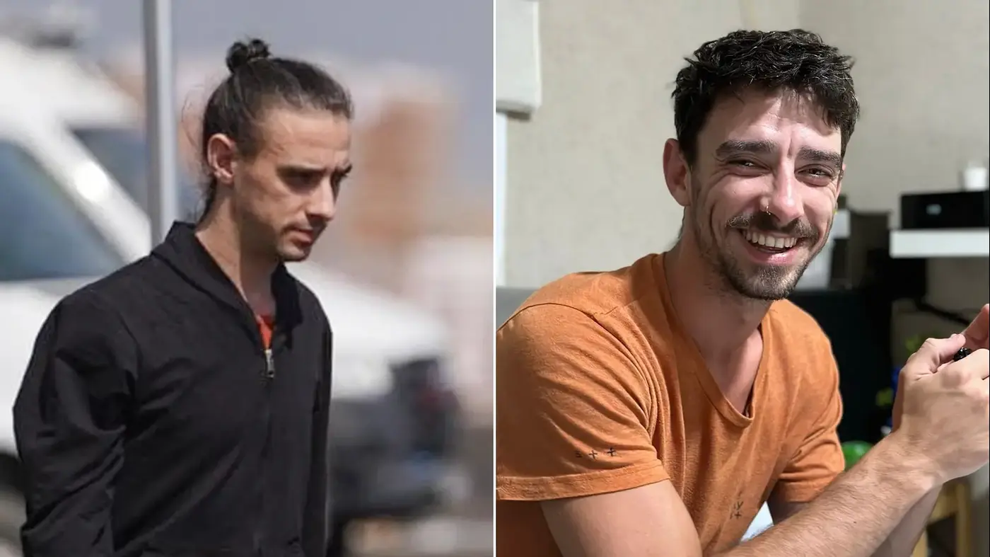 Hostage Ariel Cunio before and after Hamas captivity