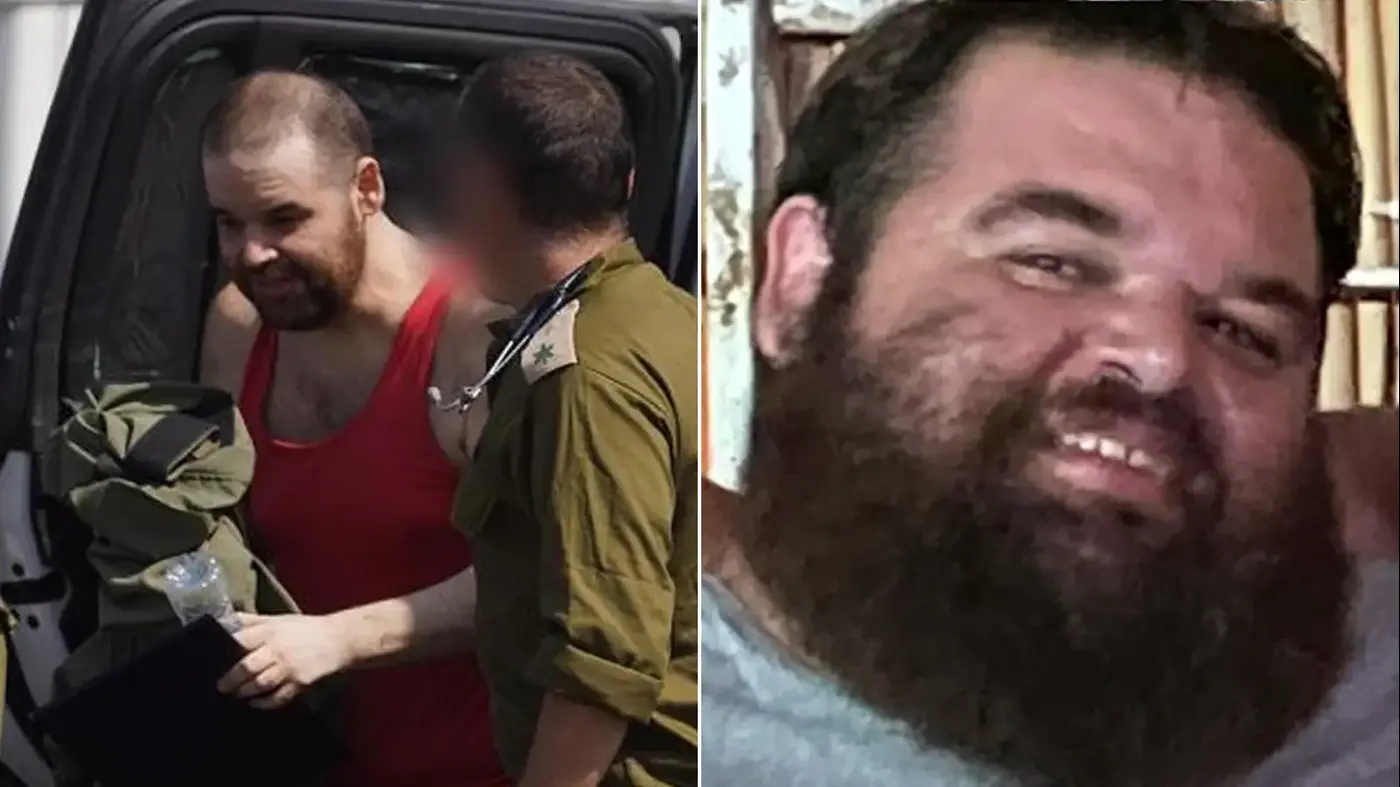 Former Hostage Eitan Horn before and after Hamas captivity