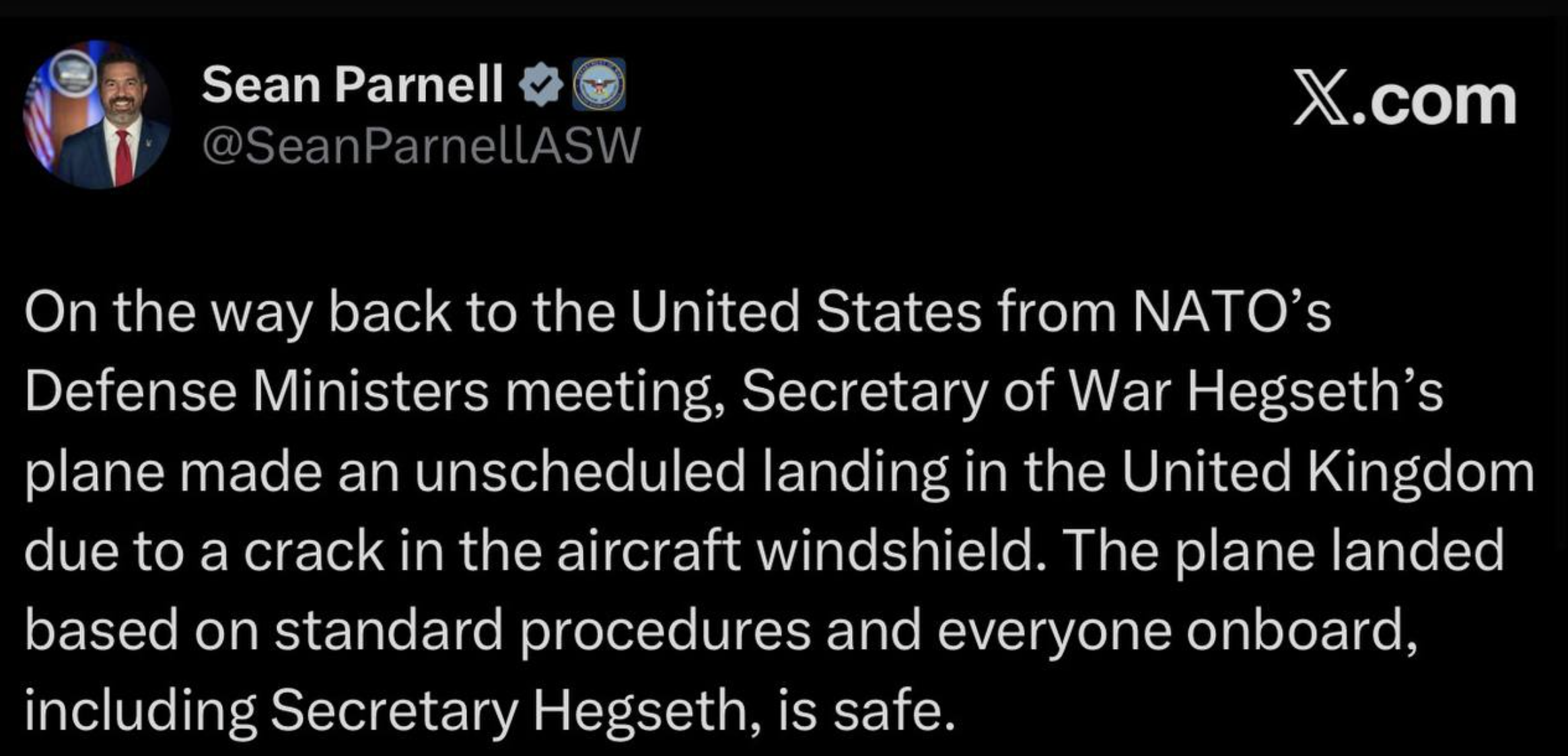 BREAKING: Hegseth's VIP Jet Declares Emergency Over Atlantic Ocean