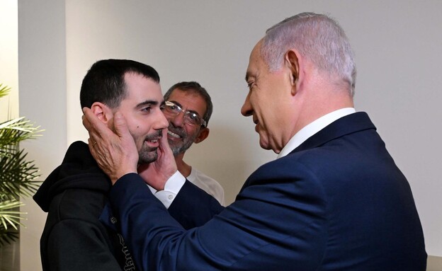 Prime Minister Benjamin Netanyahu meeting with released hostages