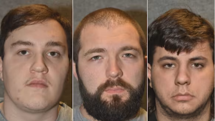 Neo Nazis Brogan Stewart, 25, from West Yorkshire; Christopher Ringrose, 35, from Staffordshire; and Marco Pitzettu, 26, from Derby