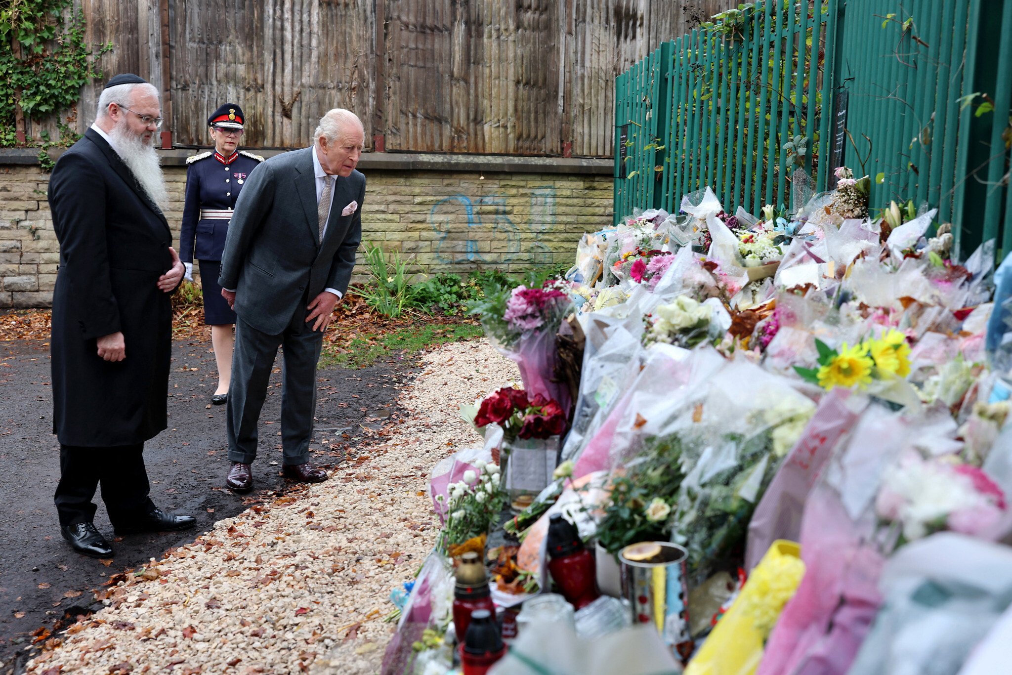 King Charles visiting the scene of the terror attack