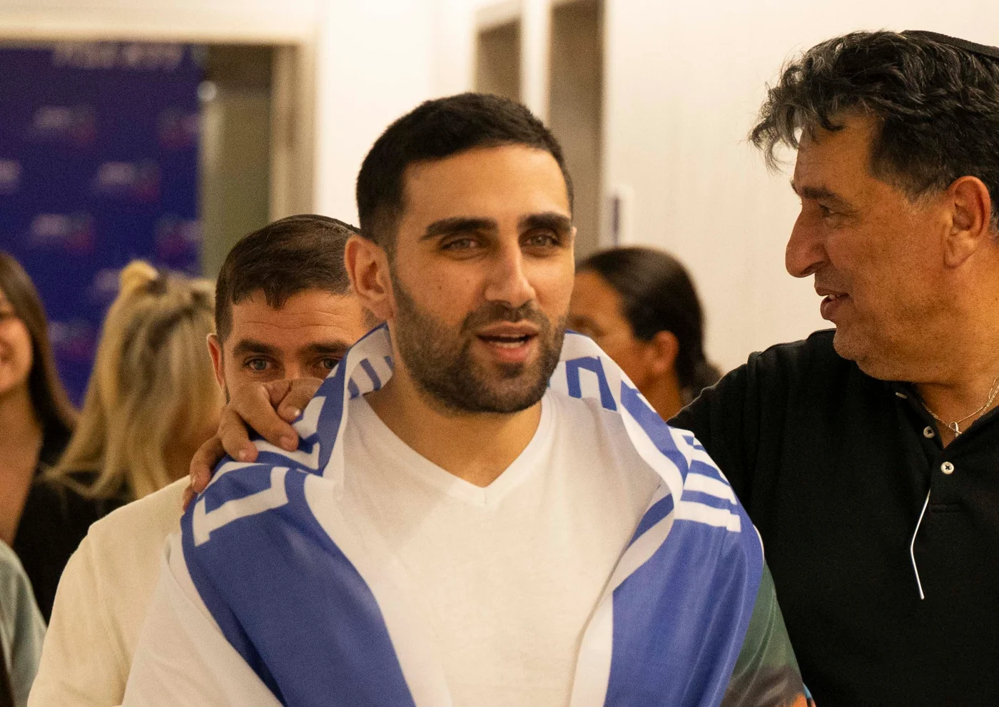 Segev Kalfon soon after release from Hamas captivity