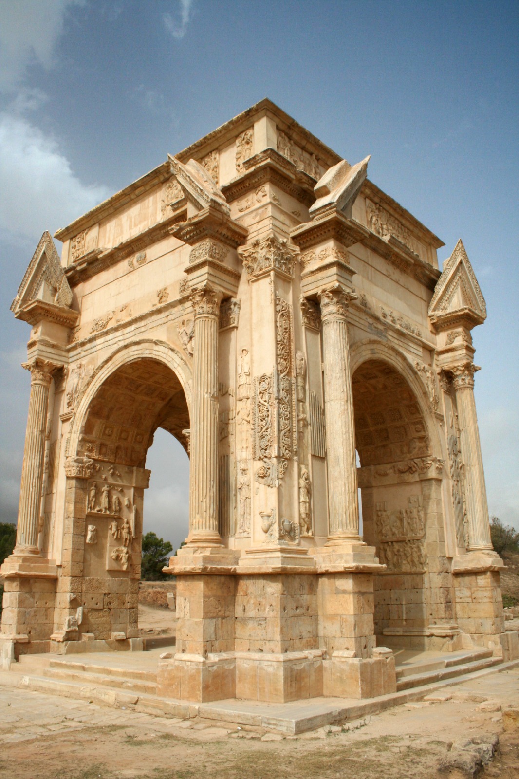 Arch of Septimius Severus, victory arch in the Roman city of Leptis Magna, in modern-day Libya 
