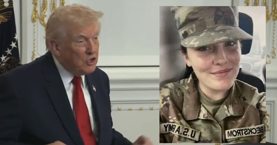 Trump announcing the death of U.S. Army Specialist Sarah Beckstrom, 20