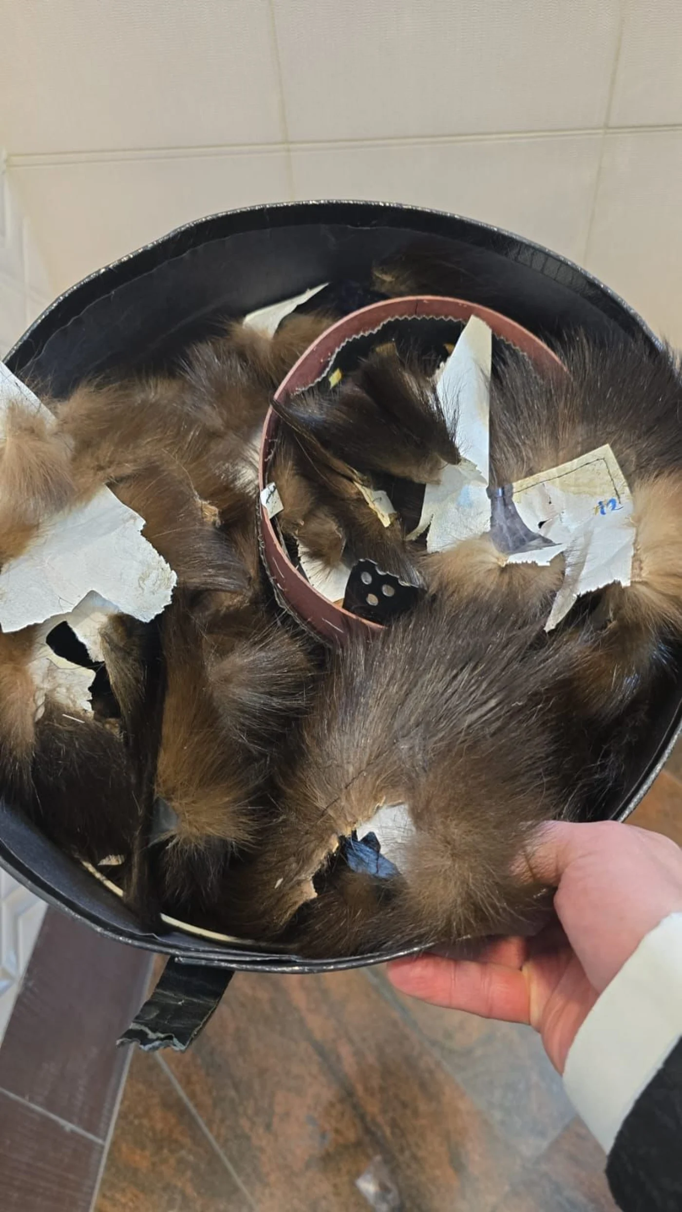 Shtreimel of a chasid who was attacked