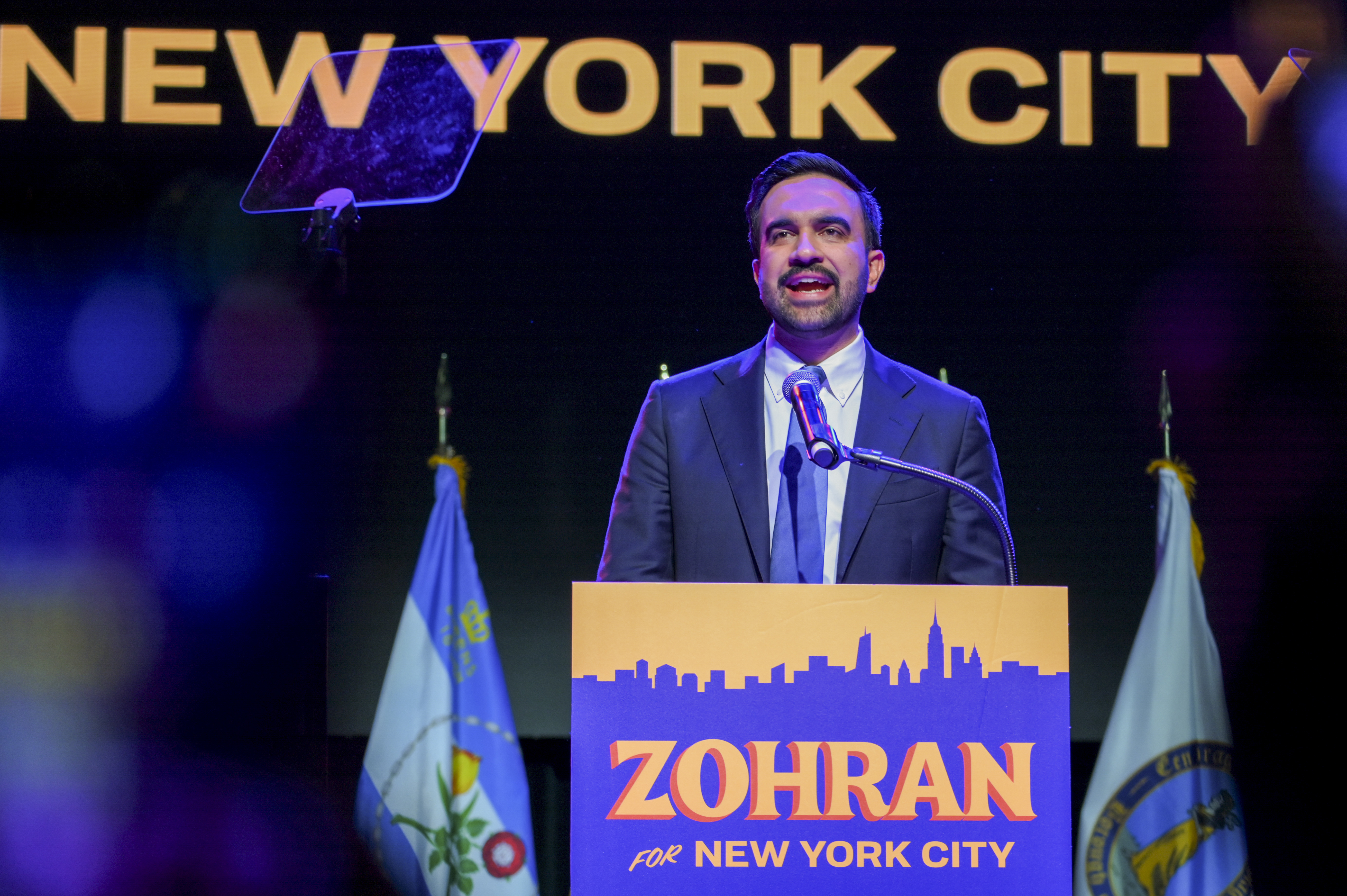 Elected New York City mayor Zohran Mamdani speaks after winning the race during a rally in Brooklyn, New York, U.S., November 4, 2025.