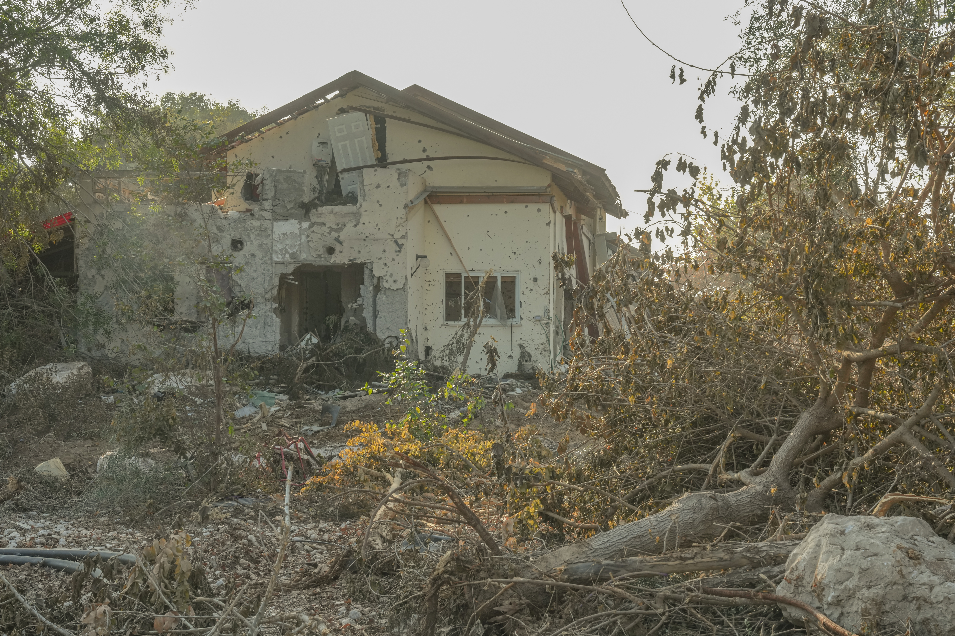 The destruction caused by Hamas Militants in Kibbutz Be'eri, near the Israeli-Gaza border, in southern Israel, October 14, 2023.