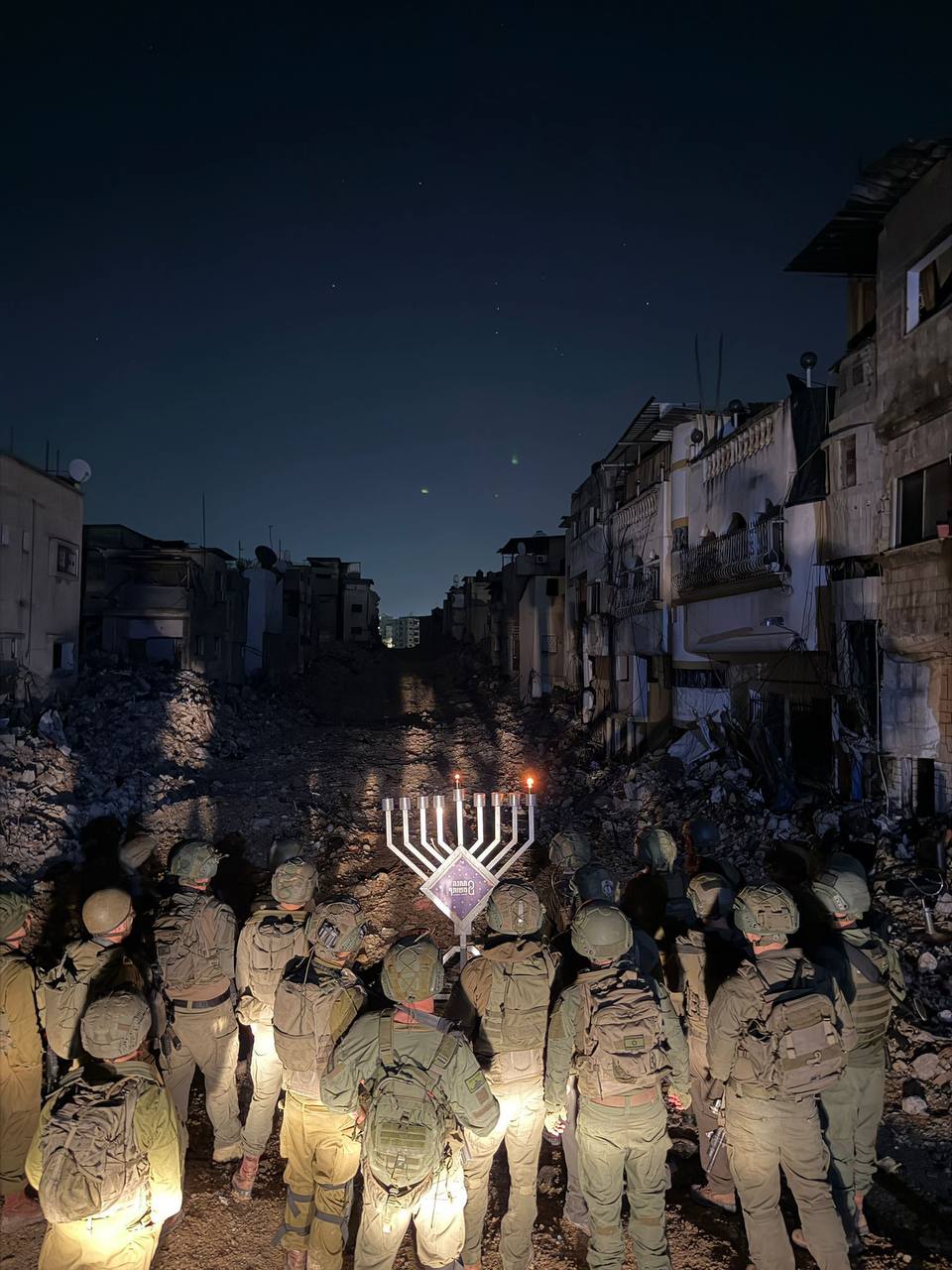 IDF soldiers light Chanukah candles in Tulkarem, December 14, 2025