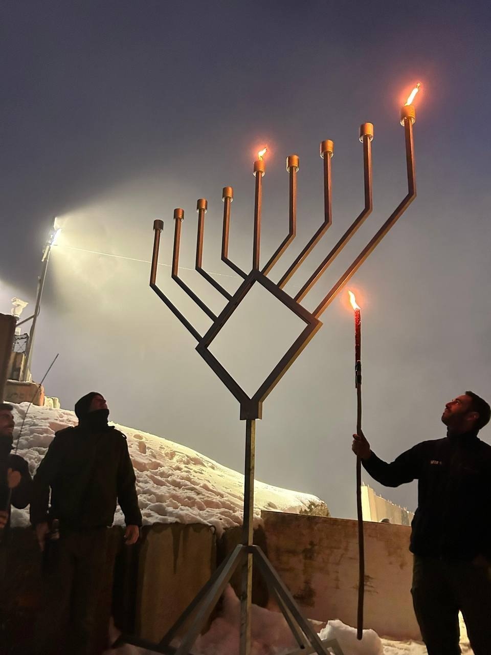 IDF soldiers light Hanukkah Candles on Mt Hermon, December 14 2025