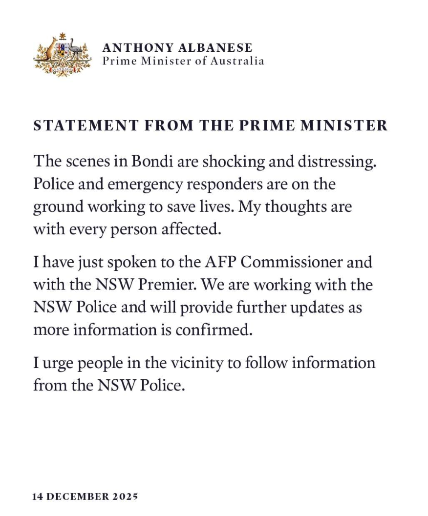 PM Albanese "Forgets" to Mention Jews and Chanukah When Responding to Bondi Beach Shooting