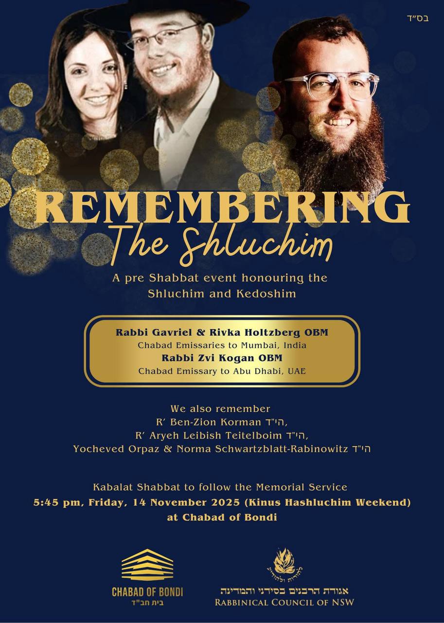 Rabbi Eli Schlanger Named as Chabad Shaliach who was Murdered While Attending Hanukkah Party on Bondi Beach 