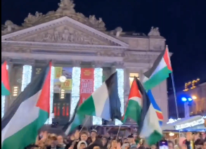Pro-Palestinian Protest Sparks Panic at Brussels Christmas Market | WATCH
