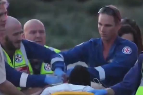 Medics treat person wounded in Bondi Beach Massacre, 14 December 2025