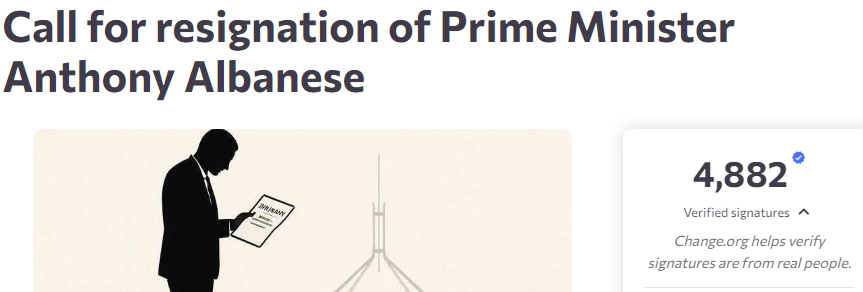 A screenshot of the Change.org petition.