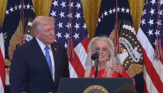 Trump with Miriam Adelson at Hanukkah Party