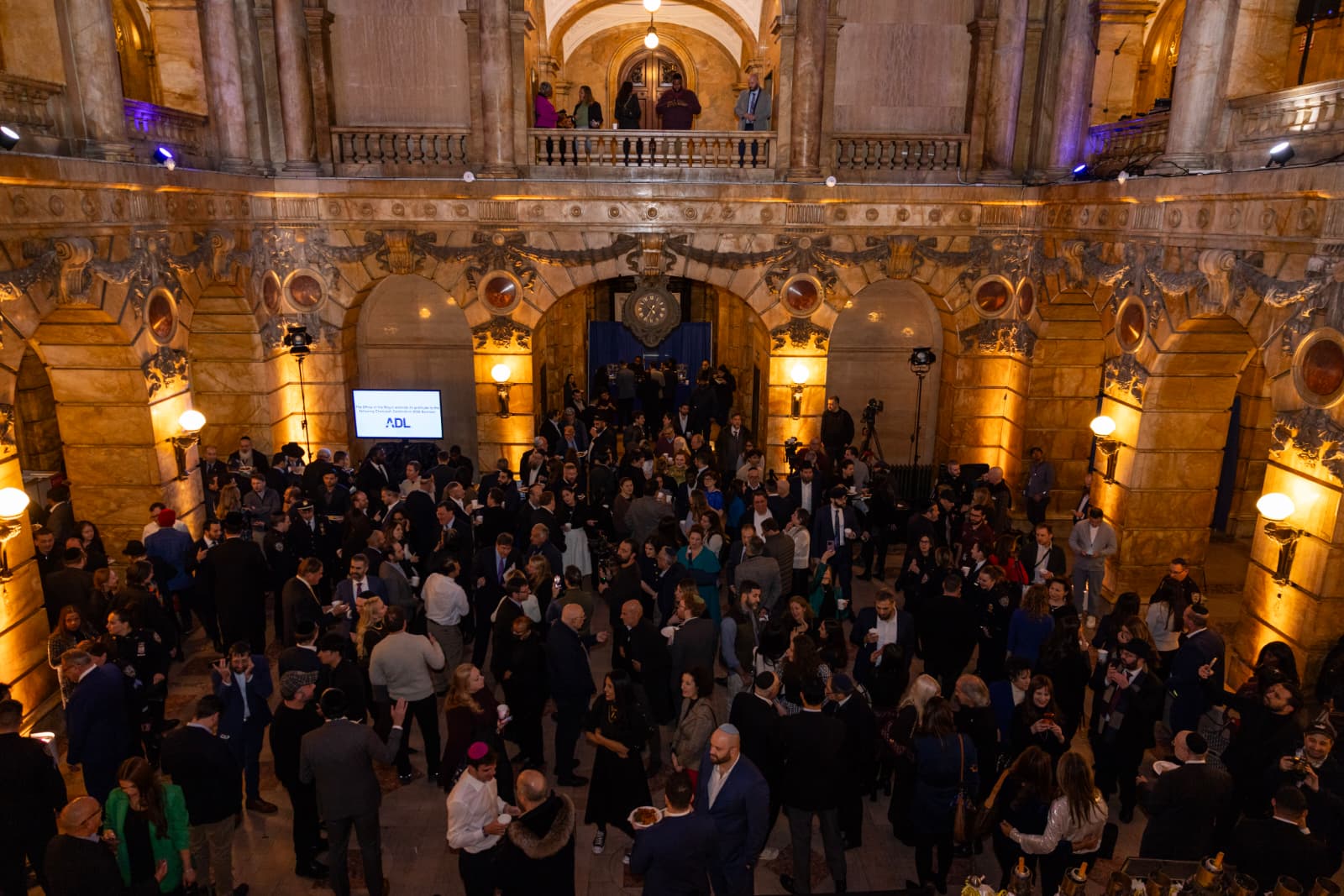 Outgoing NYC Mayor Eric Adams Lights Stunning “Menorah of Hope” at City Hall Hanukkah Event