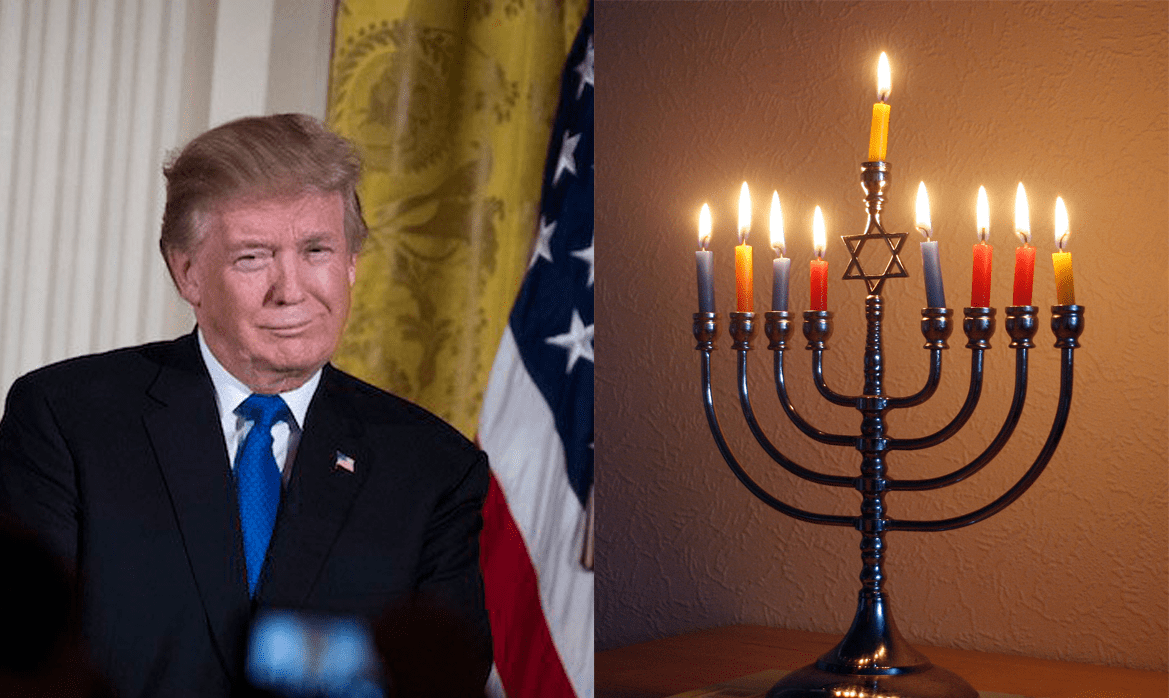 At White House Hanukkah Party, Trump Promises "Israel Will Not Be Alone" | WATCH