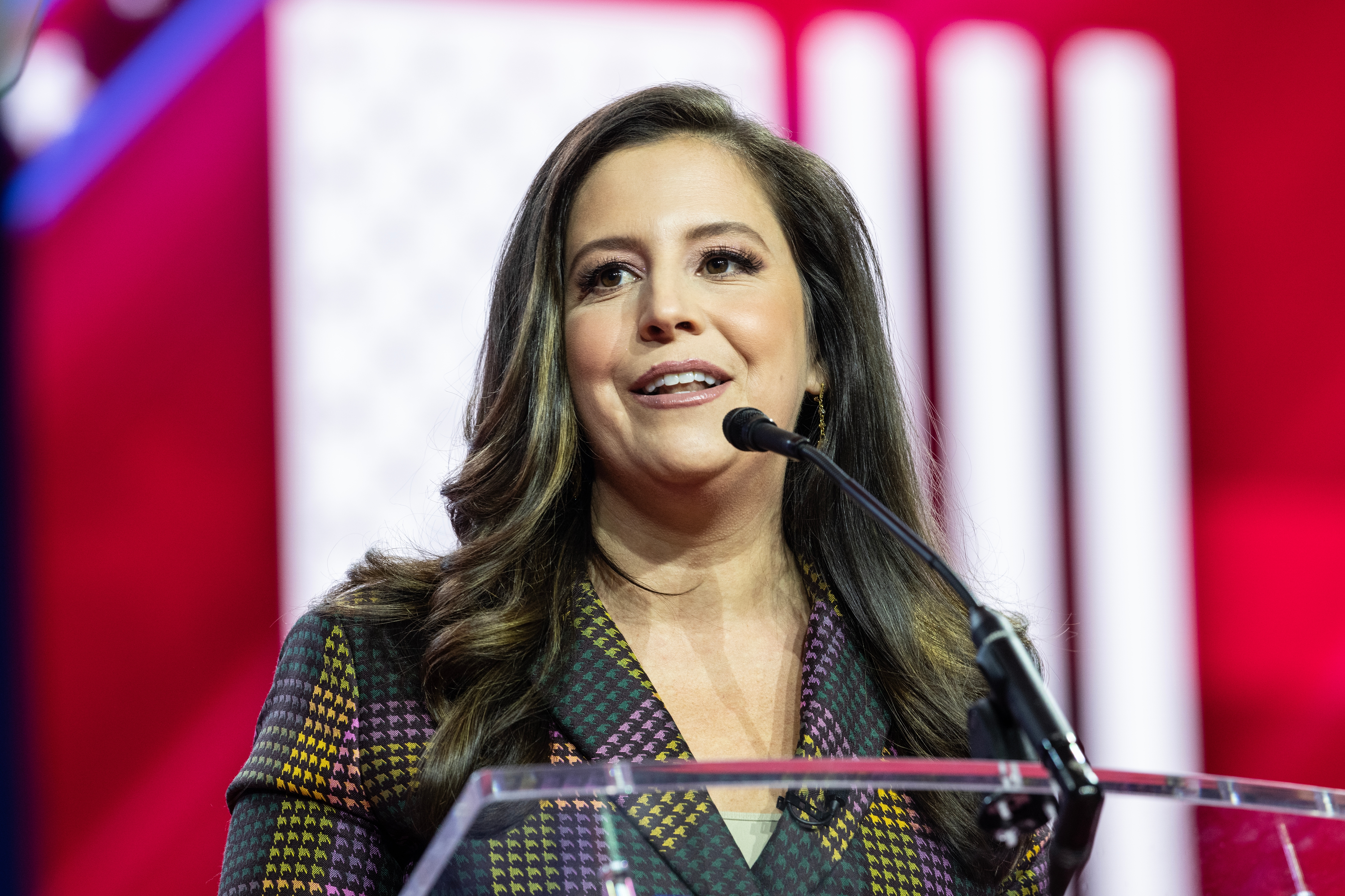 Congresswoman Elise Stefanik speaks on the 3rd day of CPAC Washington, DC conference at Gaylord National Harbor Resort  Convention on March 4, 2023.
